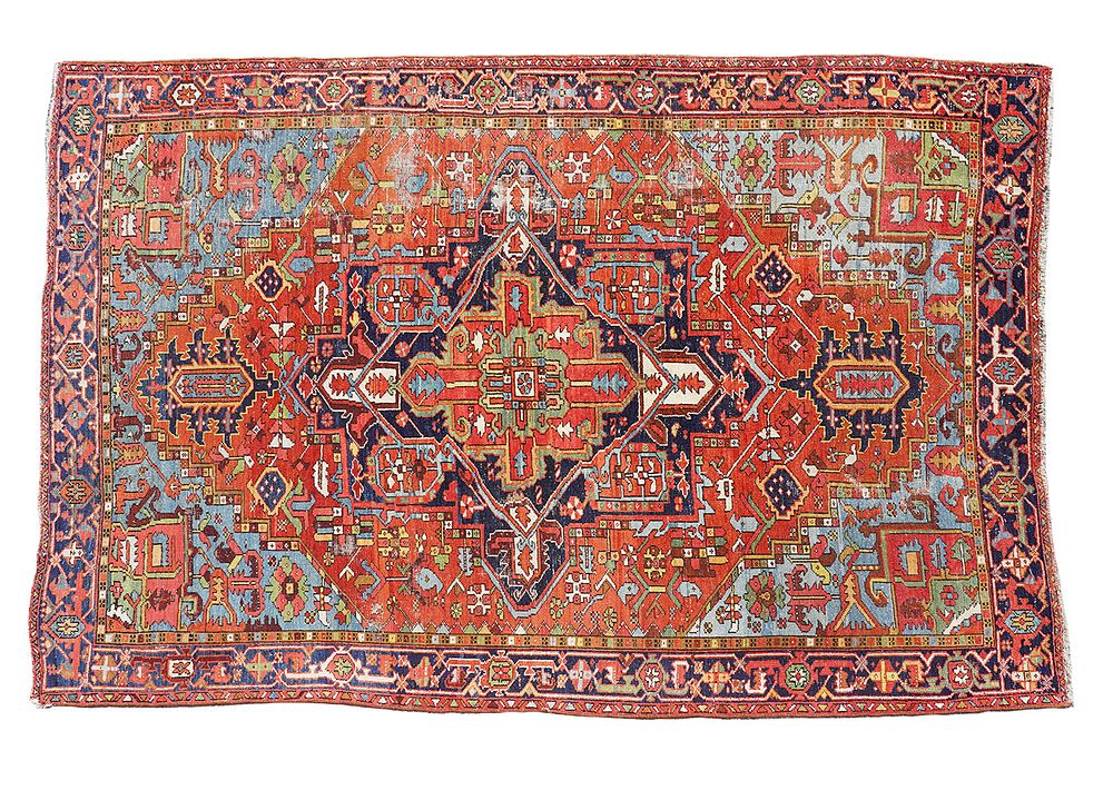 Antique Heriz Persian Carpet Antique Heriz Persian carpet in deep