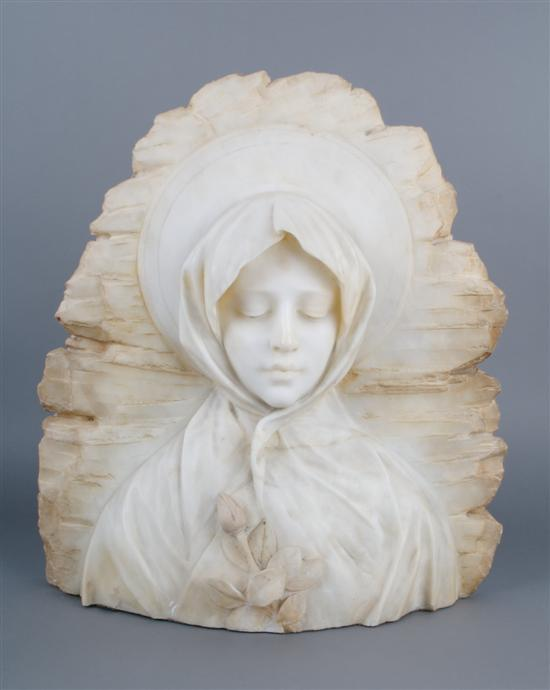 An Italian Alabaster Bust Height 19 inches