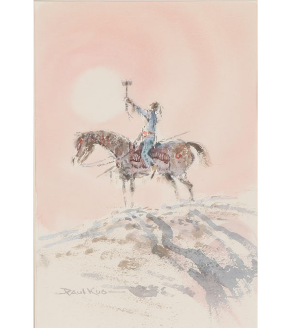 Paul Kuo Japanese 1920 1995 Native American figure on horseback