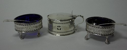 A George III silver three piece cruet set Robert Hennell