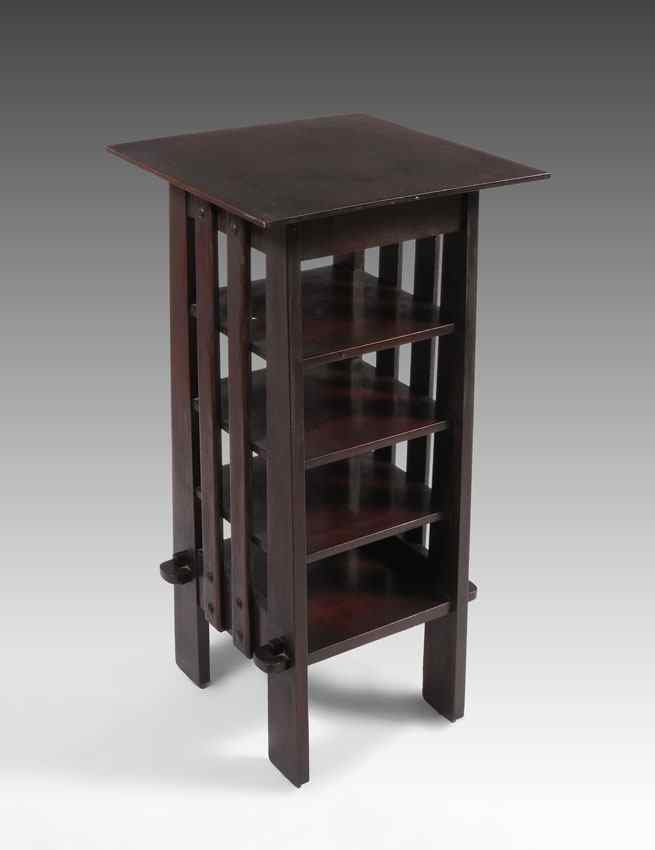 MICHIGAN CHAIR CO ARTS CRAFTS MAGAZINE STAND 4 lower shelves