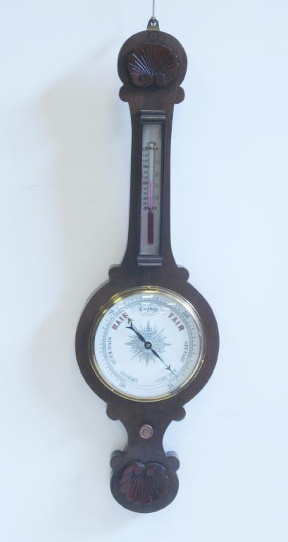 A 19th Century mahogany cased Barometer and Thermometer with white