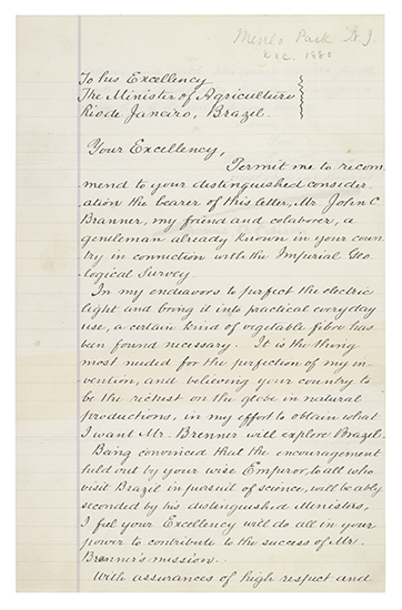 SEEKING A VEGETABLE FIBER TO PERFECT THE ELECTRIC LIGHT EDISON