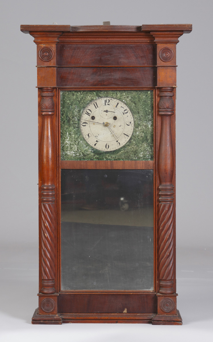 Asa Munger Auburn NY Flat Ironing Board Top Shelf Clock
