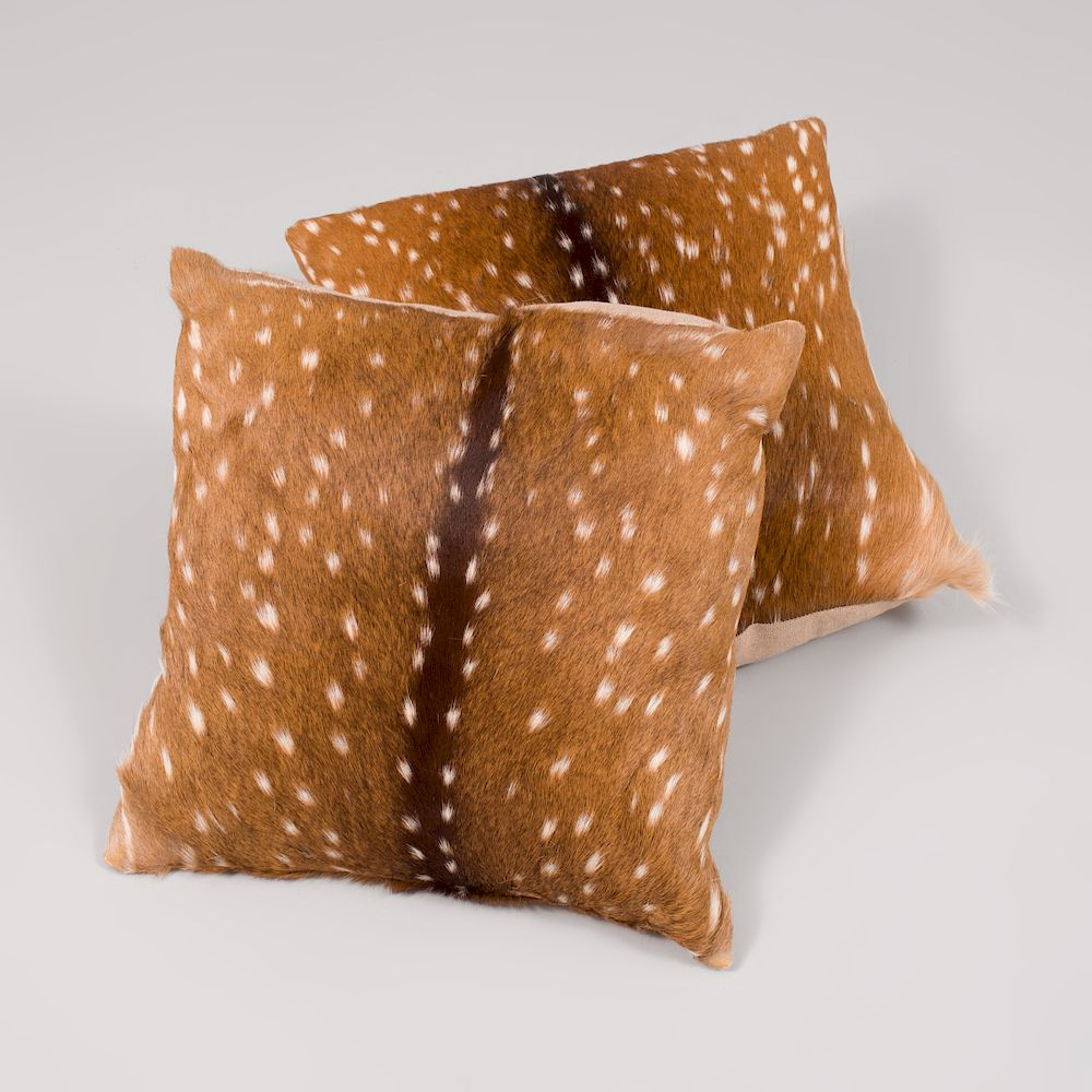Pair of Antelope Hide Pillows 17 1 2 x 17
