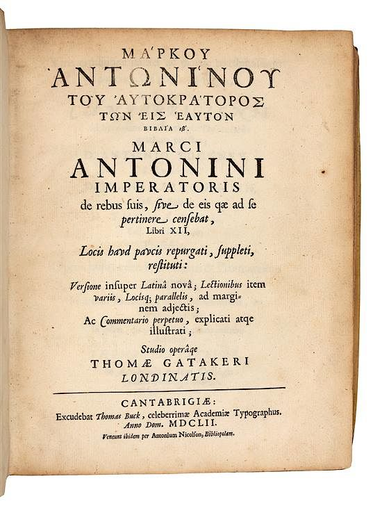 MARCUS AURELIUS ANTONINUS 121 180 Markou Antoninou tou autokratoros ton