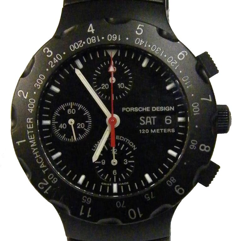 Eterna Porsche Design limited edition titanium chronograph wristwatch rotating bezel