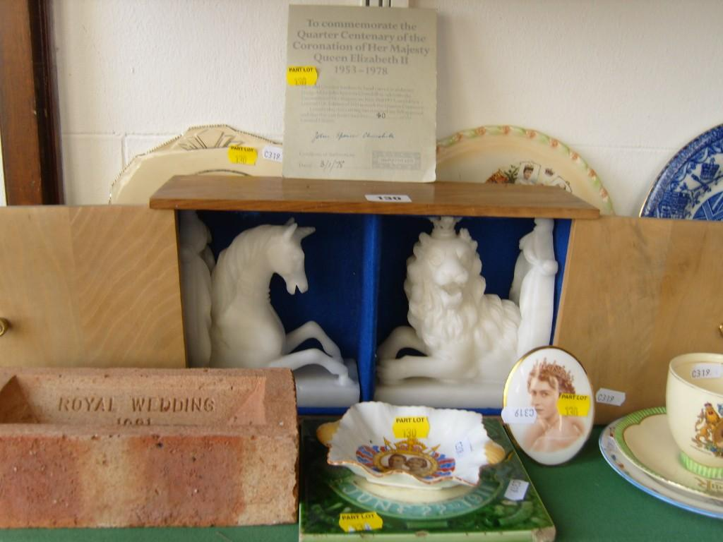 A collection of Royal commemorative wares including a cased pair
