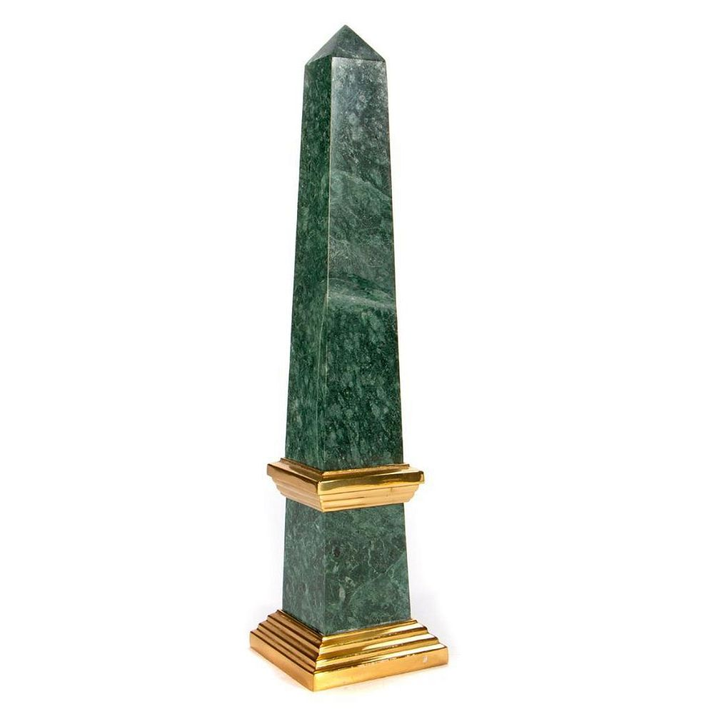 Marble obelisk Marble and brass obelisk H 14 1 2
