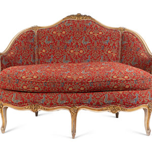 A Louis XV Style Carved Mahogany Canape 19TH CENTURY Height