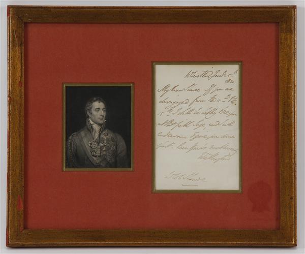 Signed Letter by Arthur Wellesley Duke of Wellington Includes vintage