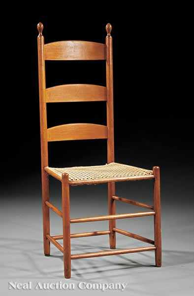 An American Shaker Maple Side Chair c 1840 ladder back