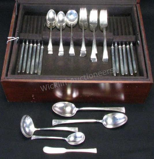 A set of International sterling silver flatware Serenity pattern including