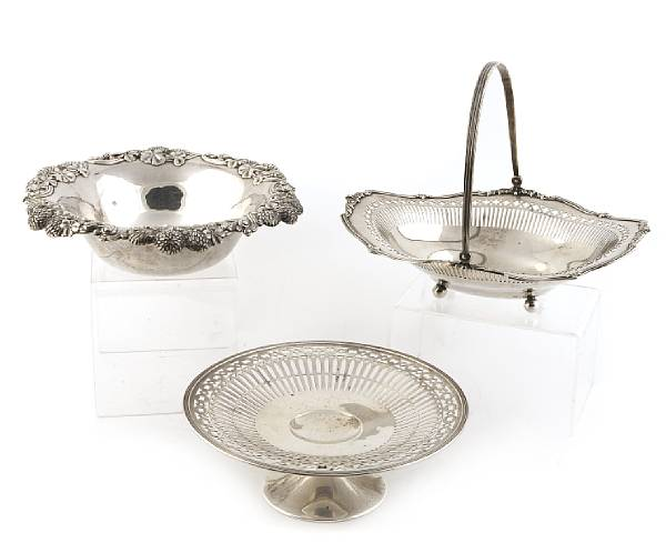 A group of sterling table articles Comprising Clover bowl 13780