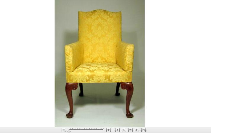George II upholstered walnut armchair the shaped solid upholstered back