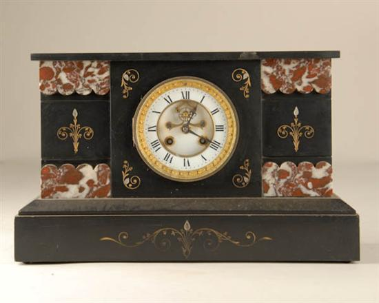 French Slate Mantel Clock 8 day time and strike minor