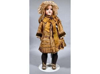 Likely Armand Marseille antique bisque socket head doll with articulated