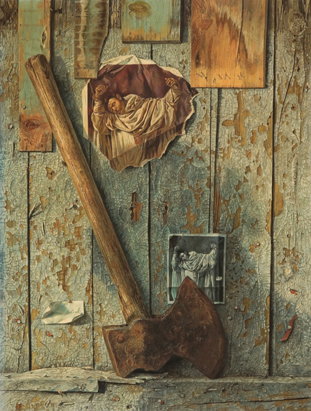BOHROD AARON American 1907 1992 The Shadow oil on masonite