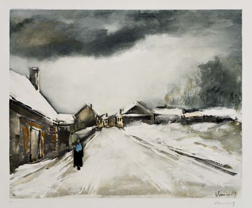 MAURICE DE VLAMINCK after Village sous la Neige Color heliogravure