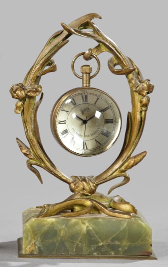 French Gilt Brass and Green Onyx Watch Stand fourth quarter