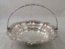 A fine Old Sheffield plate swing handled bread basket with