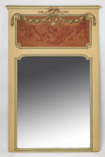 Trumeau mirror w doves putti 74 h Neoclassical style trumeau