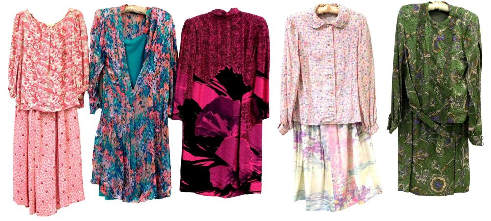 VINTAGE CLOTHING Five designer pieces including an Oscar de la