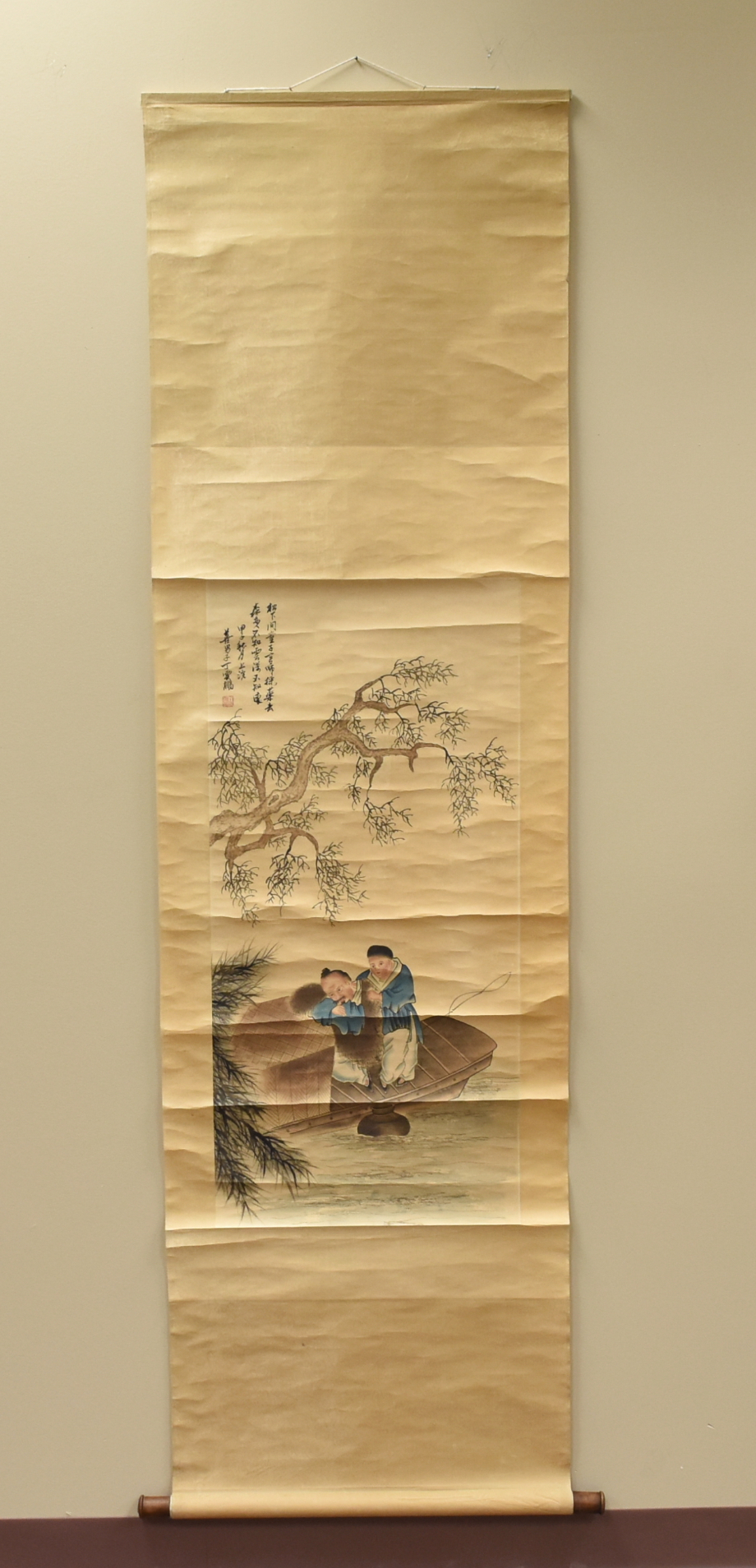 CHINESE PAINTING OF FISHING BOAT BY DING YUN FEI Chinese