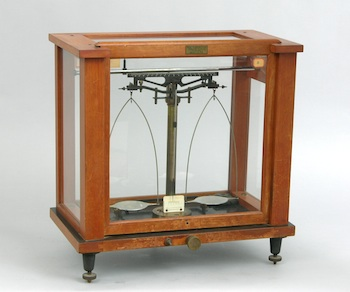 A Cased Scientific Scale by Will Corporation Laboratory Maple wood