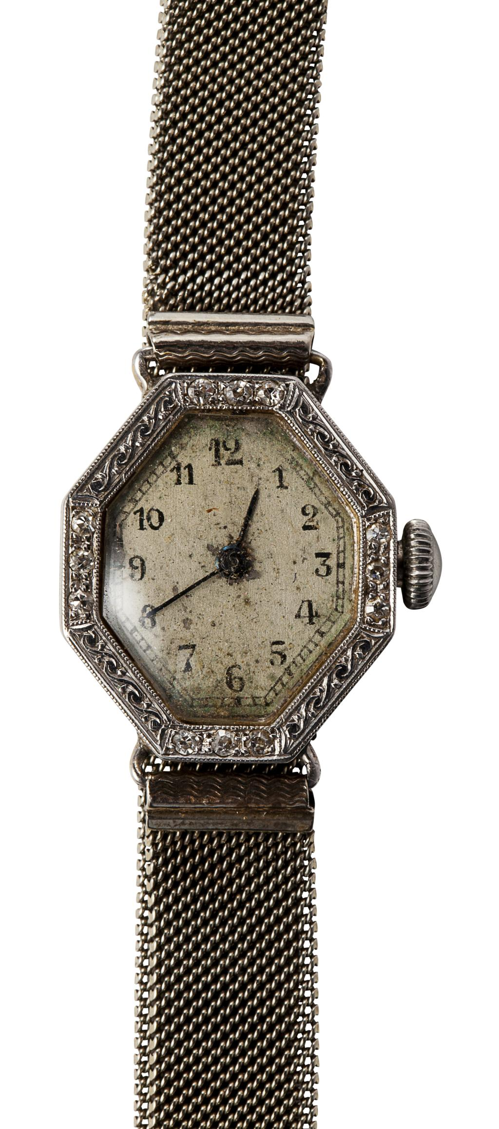 A lady s diamond set cocktail watch the hexagonal dial