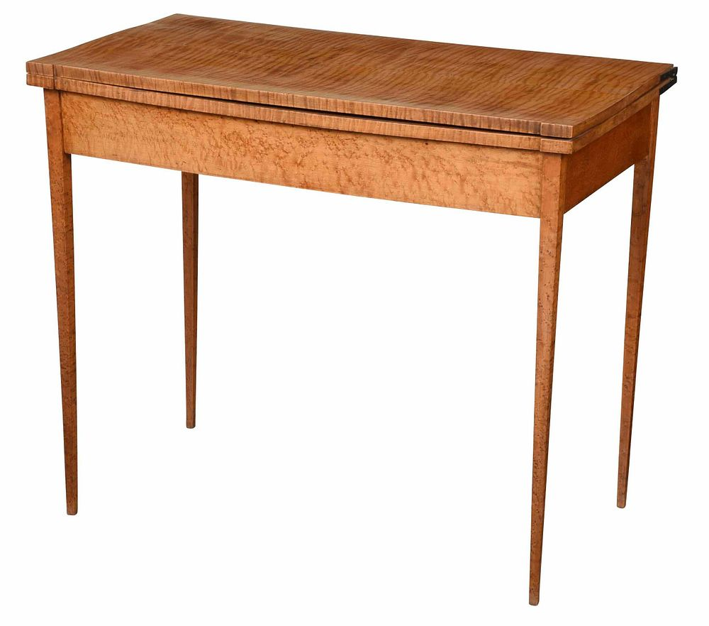 American Federal Style Tiger Maple Games Table New York or