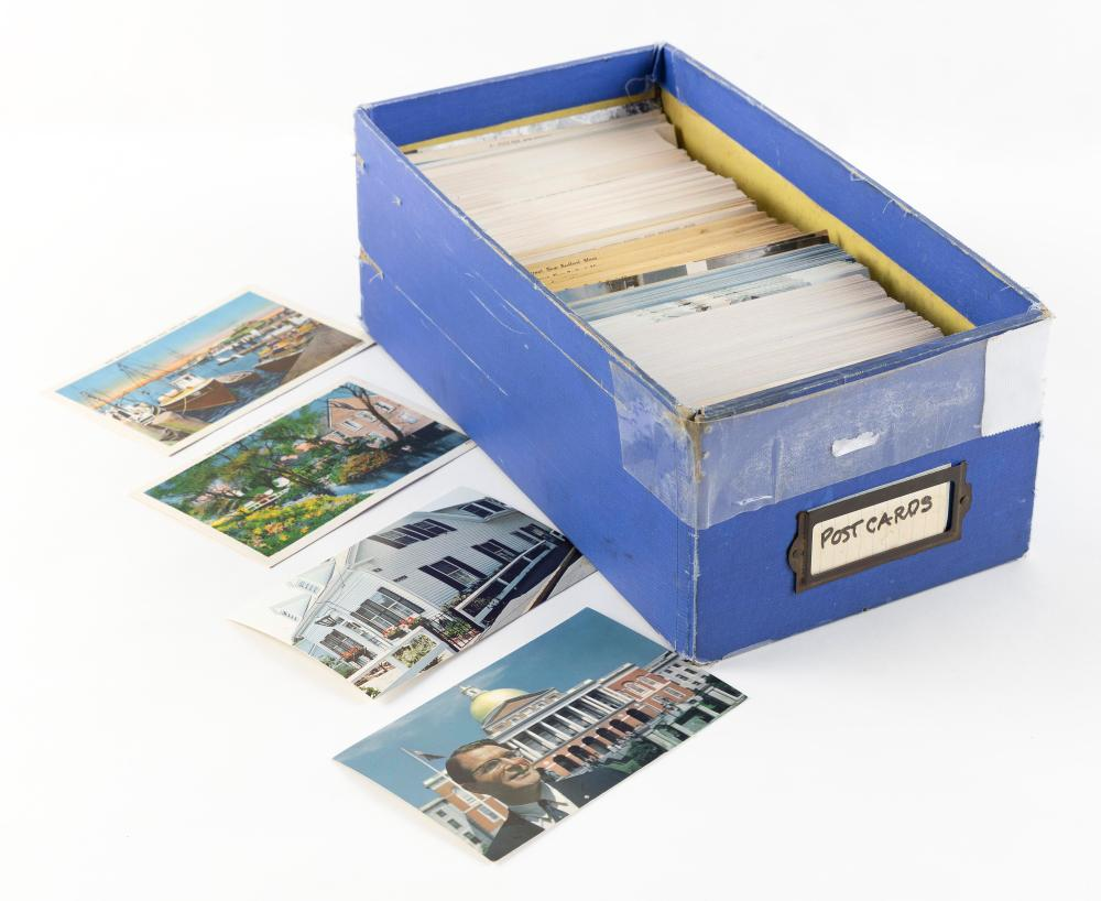 TOPICAL AND VIEW DUPLICATES BOX LOT OF 719 POSTCARDS MID