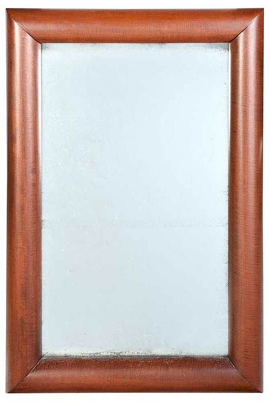 Large Decorative Wall Mirror 20th century wood frame wire hanging