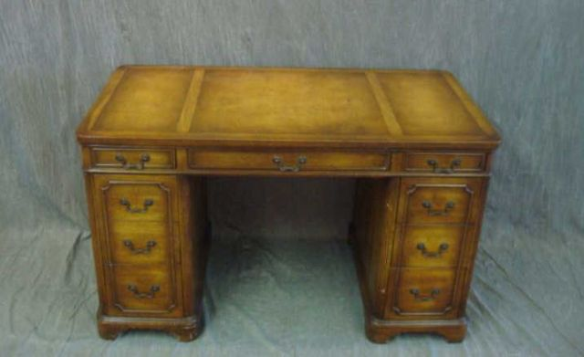 Leathertop double bank desk Dimensions 50 x 26 1 2