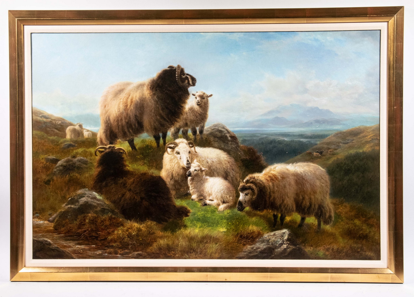 WILLIAM WATSON JR SCOTLAND 1847 1921 Highland Sheep in Landscape