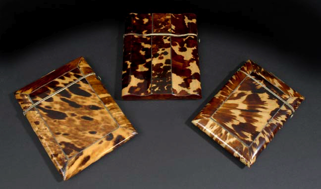 Collection of Three Victorian Tortoiseshell Calling Card Cases fourth quarter