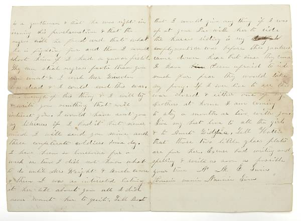 Americana Autograph Letter Signed of N M E Gwins 3