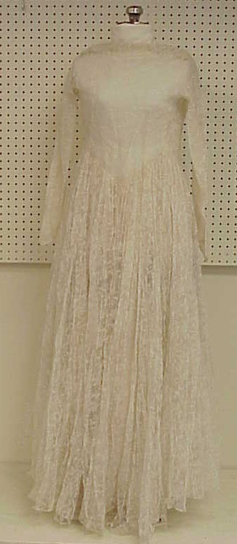 Circa 1930 ivory crepe sleeveless dress scooped neckline with double