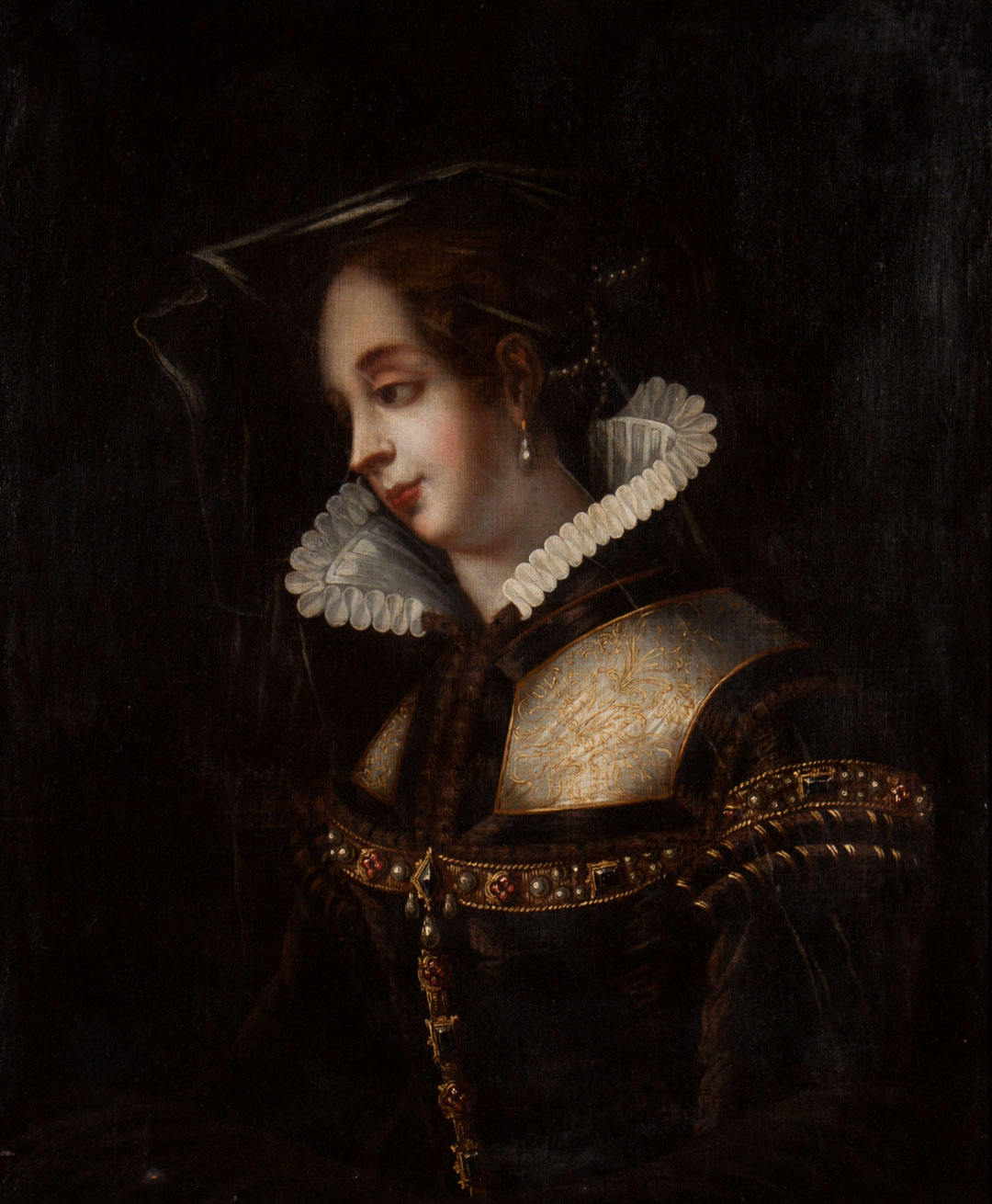 Late th c Portrait of Lady Jane Grey oil French