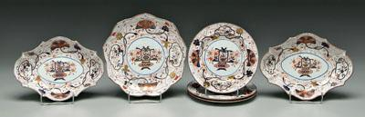 Six pieces Spode porcelain Asian style decoration with iron red