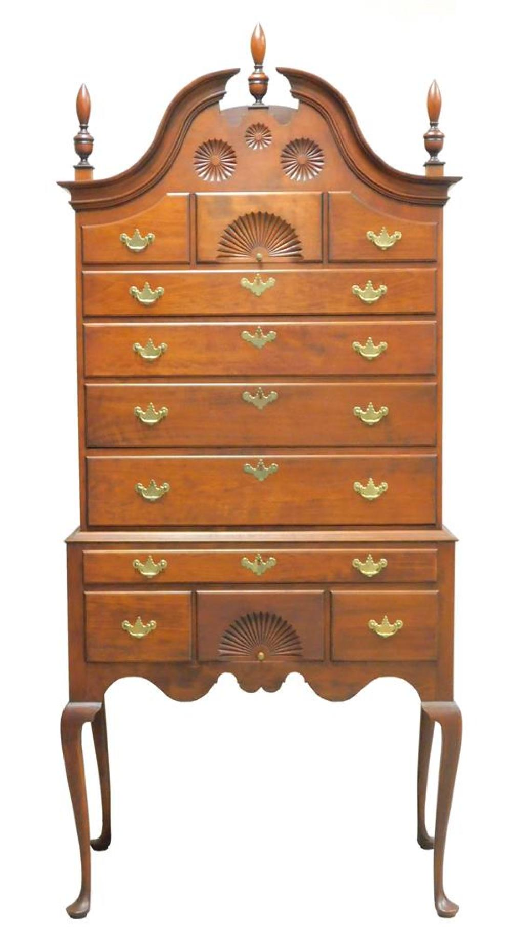 Eldred Wheeler bonnet top high chest 20th C reproduction in