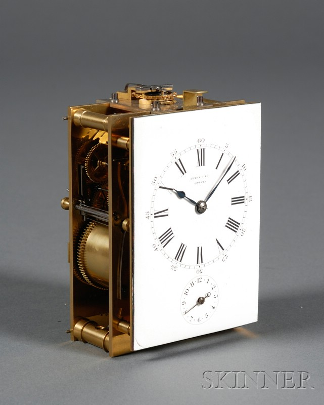Hour Repeating Carriage Clock Movement and Dial by Henry Capt