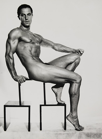 FORBES EARL active 1940s Tony Sansone on blocks Silver print