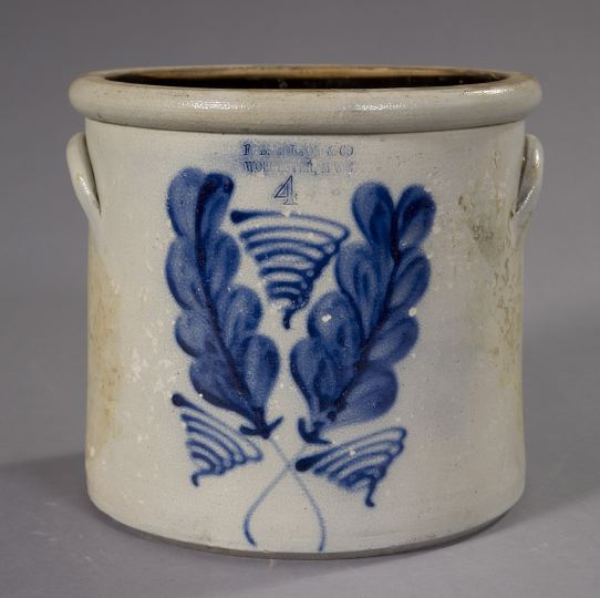 Large 4 Gray Stoneware Storage Crock by F B Norton