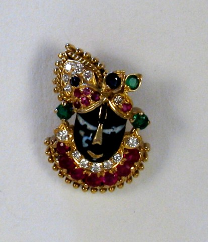 RUBY SAPPHIRE AND EMERALD PENDANT 18k yellow gold The pendant
