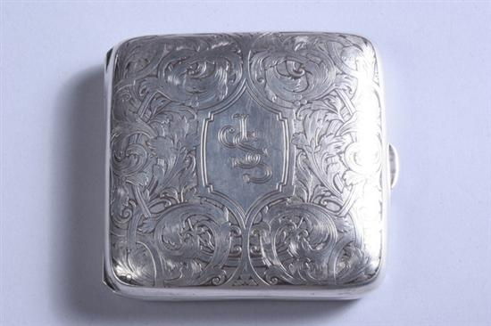TIFFANY CO STERLING SILVER CIGARETTE CASE Circa 1876 Square with