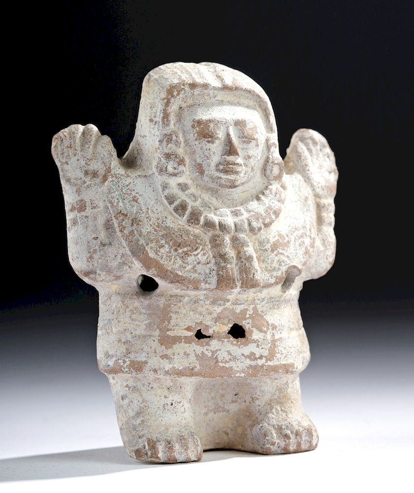 Maya Jaina Terracotta Figural Rattle Pre Columbian Jaina Campeche Mexico