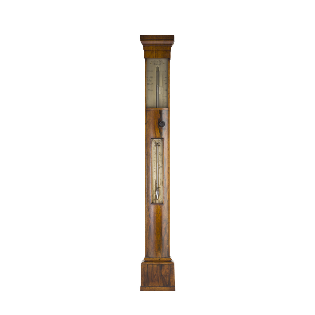 SCOTTISH ROSEWOOD STICK BAROMETER BY ADIE SON EDINBURGH EARLY 19TH