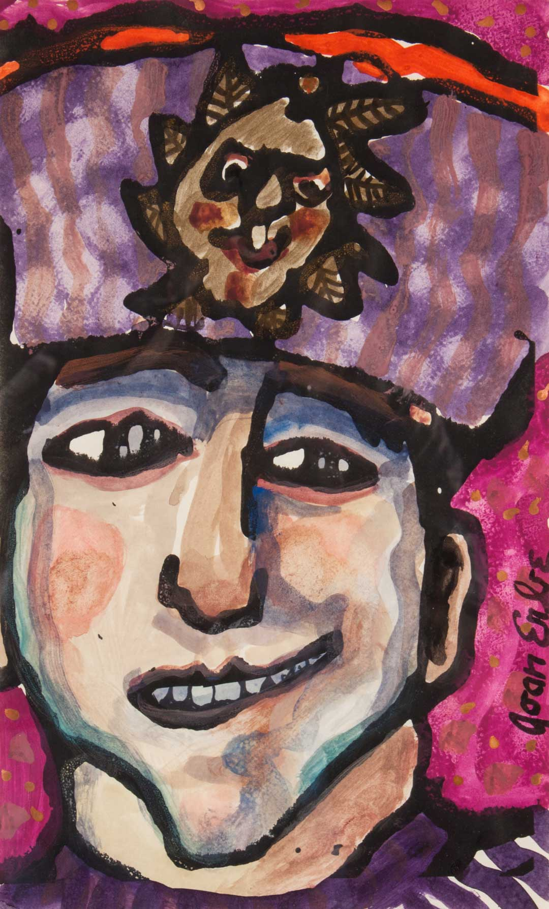 Joan Erbe Celebrant watercolor on paper American b 1926 Signed
