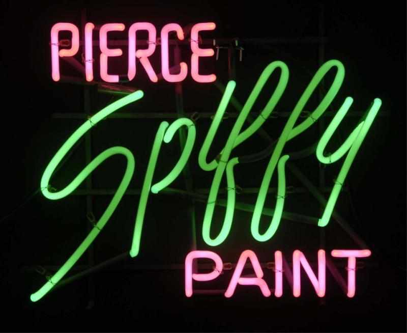 Pierce Spiffy Paint Neon Sign Description 1950s F O Pierce